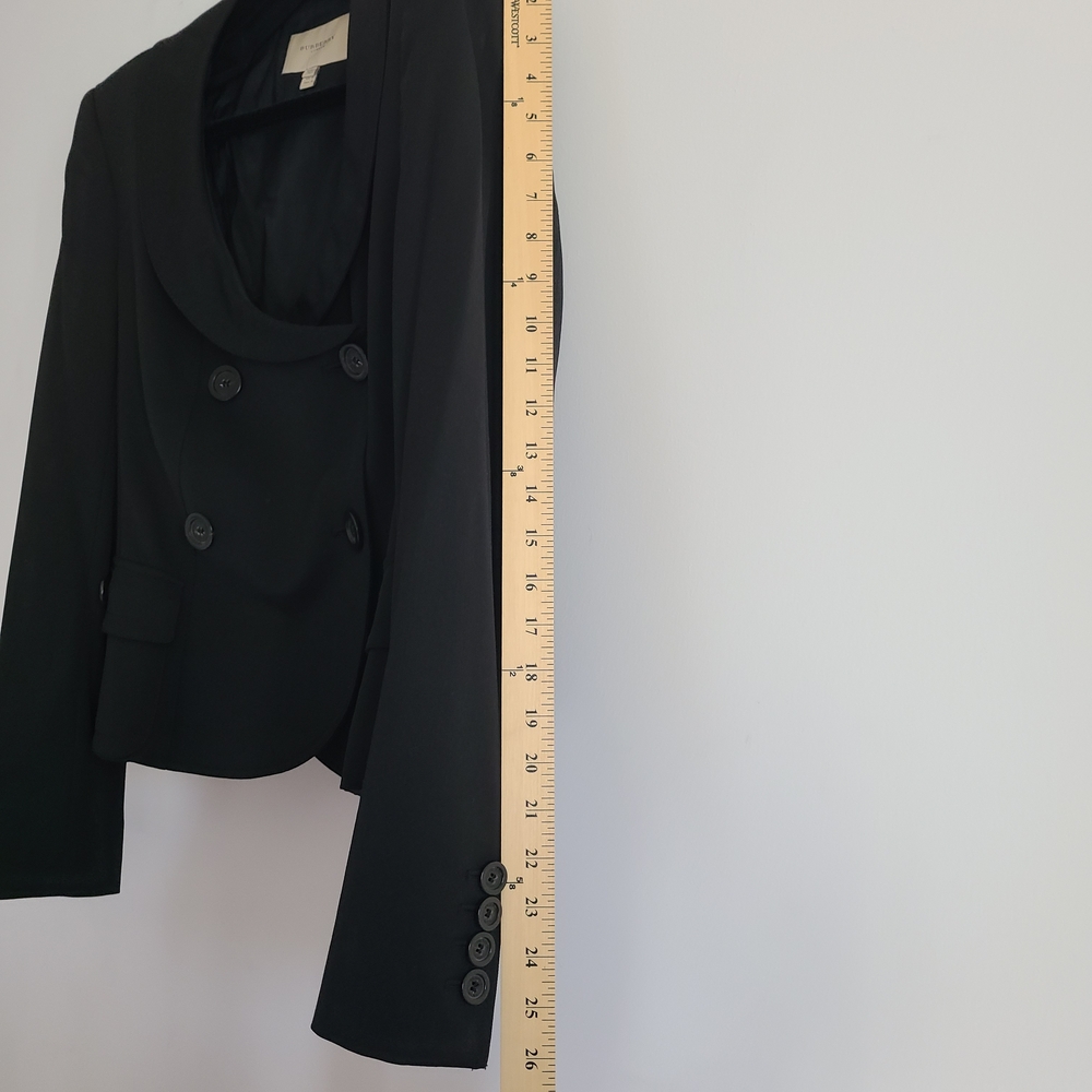 Burberry London Black Double-Breasted Wool Women's Blaser Jacket Size 12 - Picture 10 of 15